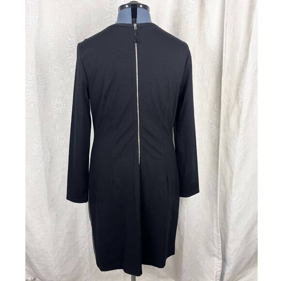 Banana Republic color block long sleeve stretch jersey dress gray black 16 NWT - Picture 3 of 8